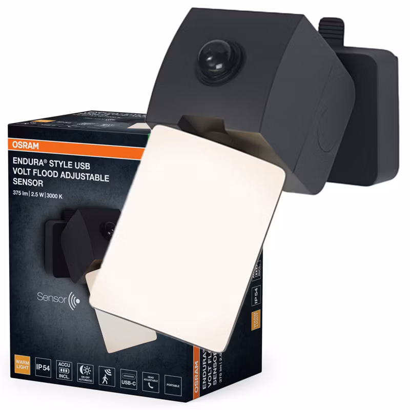 Kinkiet Ogrodowy Endura Osram Lampa Elewacyjna LED z Czujnikiem Ruchu i Zmierzchu 2.5W 275lm 3000K Ściemnialna Szary IP54 1 szt.