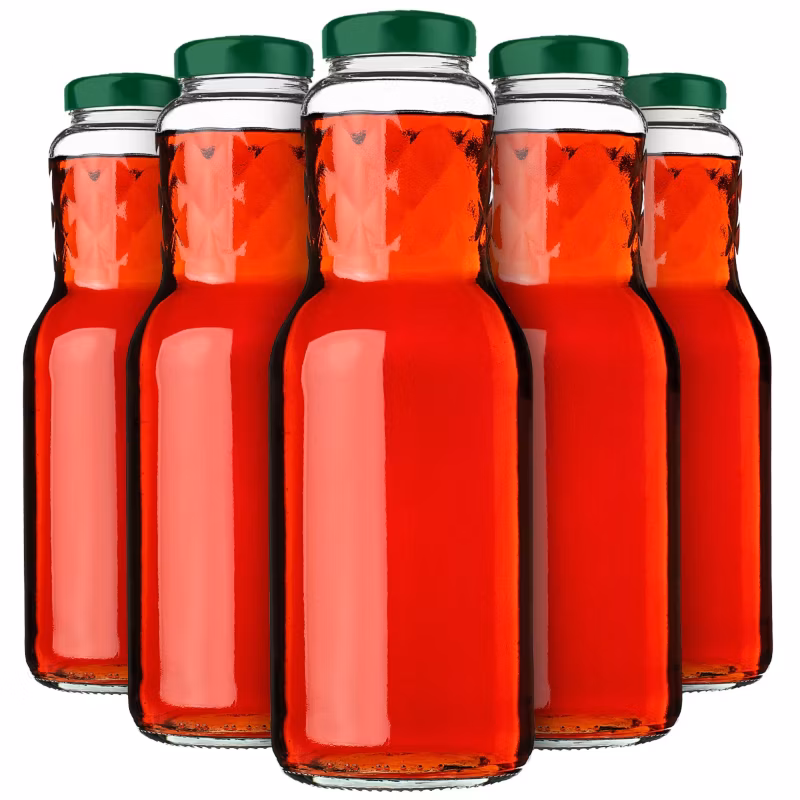 KADAX Butelka na soki 1L + wieczko fi53 zielone 20szt
