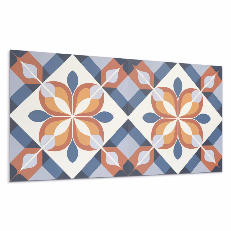 Kafelki samoprzylepne Wallfluent 40×20 cm Abstrakcyjny wzór kwiatów w formie geometrycznej 10 szt.