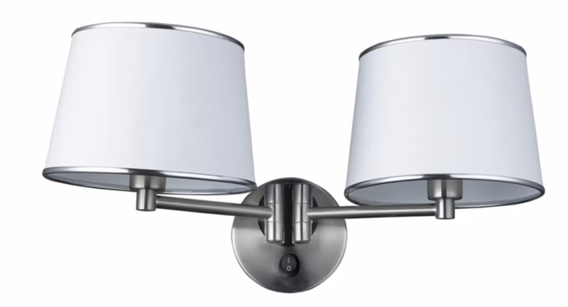 Kinkiet ścienny Candellux Ibis biało-srebrny-chromowany 2 x E14 x 40W IP20 wym: 25 x 48 x 25 cm – 1 szt.