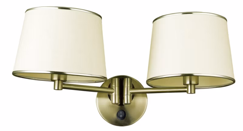 Kinkiet ścienny Candellux Ibis biały mosiądz-złoty 2 x E14 x 40W IP20 wym: 25 x 48 x 25 cm – 1 szt.
