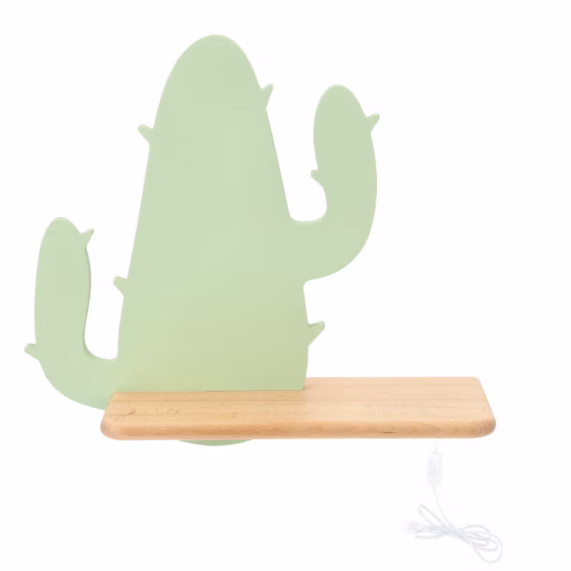 Kinkiet Candellux Cactus zielony-jasne drewno LED 4W 4000K 200lm IP20 wym: 29,5 x 33 x 12 cm – 1 szt.
