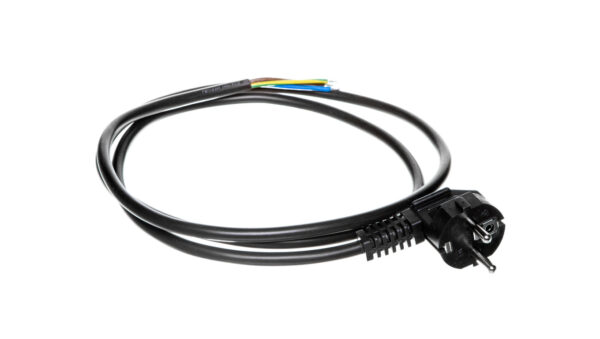 Przewód przyłączeniowy W-3 3×1,5 mm2 czarny z wtyczką kątową 1,5m 51.933