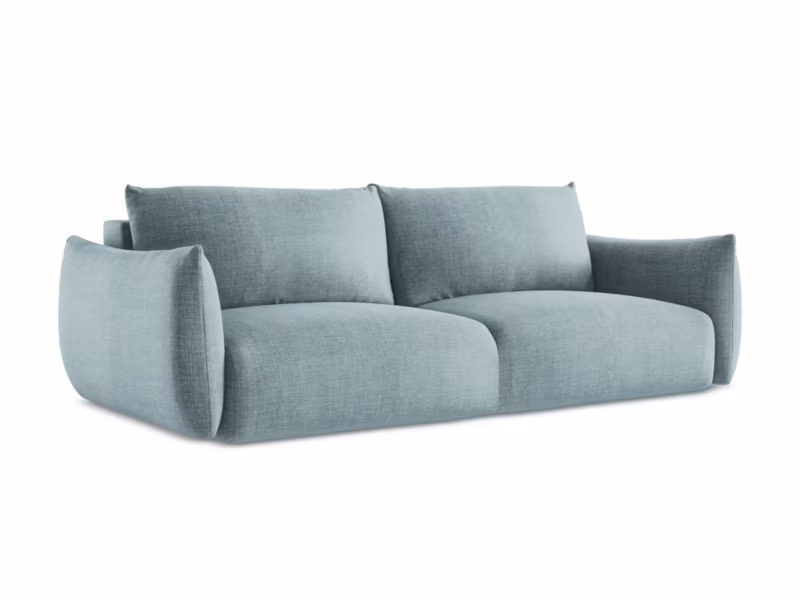 Kanapa 3-osobowa z funkcją spania LaMiaSofa SAVONA z tkaniny strukturalnej 230×105 cm jeans 1 szt.