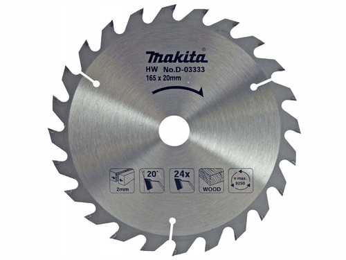 Tarcza do cięcia drewna 165×20 24 zęby D-03333 Makita