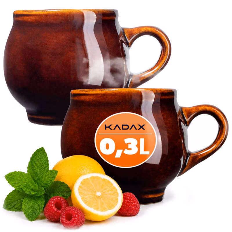 Kubki KADAX Do Grzańca Wina 300ml Kamionkowe Brązowy 2szt