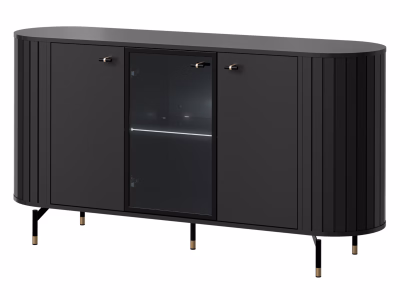 Komoda MIRJAN 24 Zante 150 2D1W 03 z oświetleniem LED czarny 1 szt.