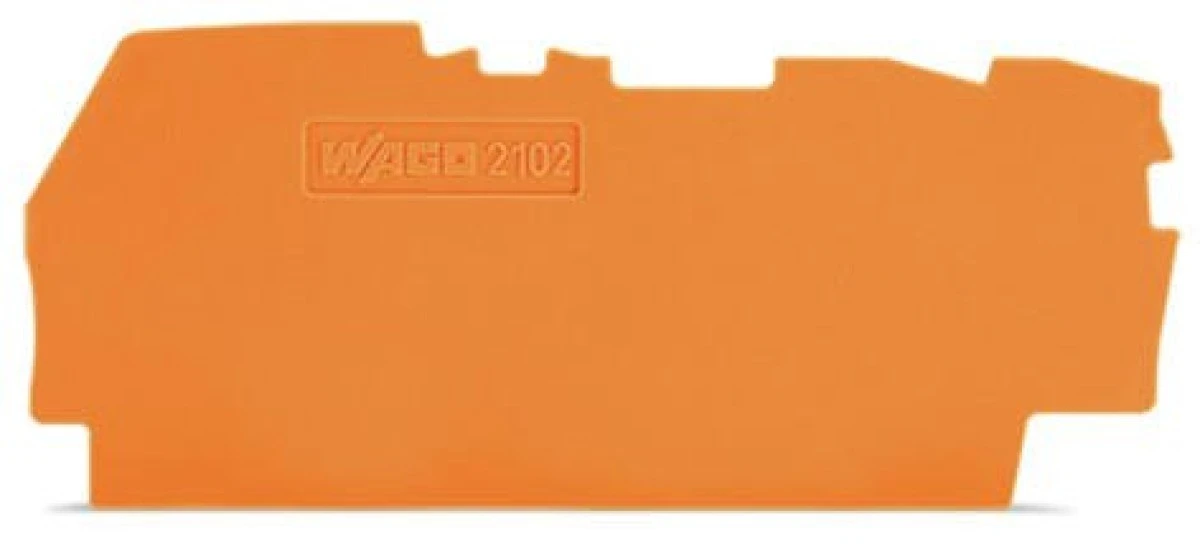 Ścianka końcowa 0,8mm do złączek 3‑przewodowych pomarańczowa 2102‑1392 /25szt./