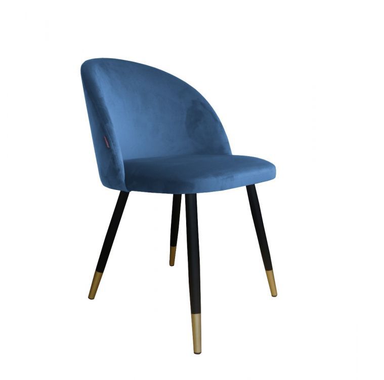 Krzesło CLAUDINE 1 VELVET GOLD ciemno niebieskie ATOS 1 szt.