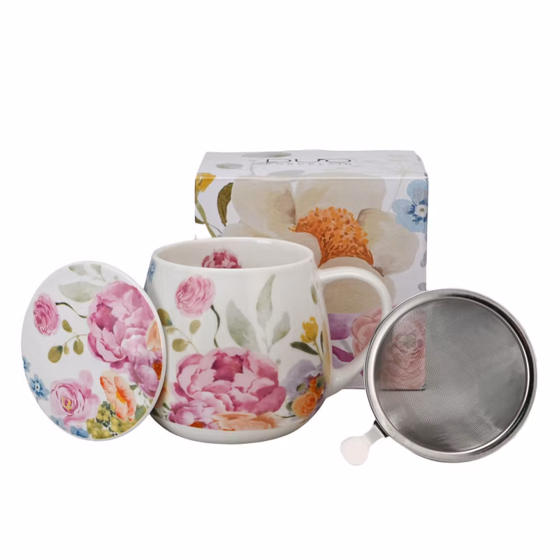 Kubek Baryłka june DUO porcelanowy z zaparzaczem 430 ml 1 szt.