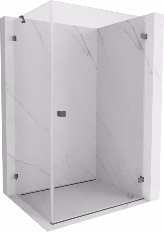 Kabina prysznicowa prostokątna Mexen Lunar-B transparent gun gray 100 x 80 cm 1 szt.