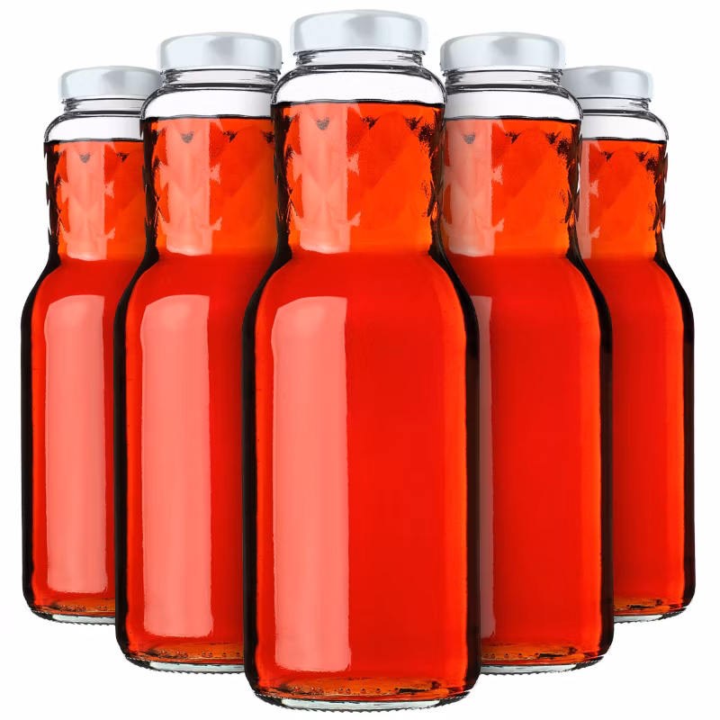 KADAX Butelka na soki 1L + wieczko fi53 białe 20szt