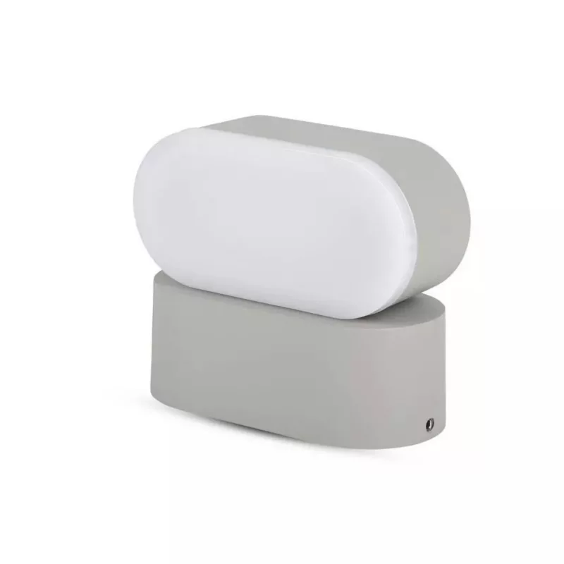 Kinkiet ścienny zewnętrzny V-TAC szary LED 5W 4000K 800lm IP65 wym: 5 x 11 x 10 cm aluminium – 1 szt.