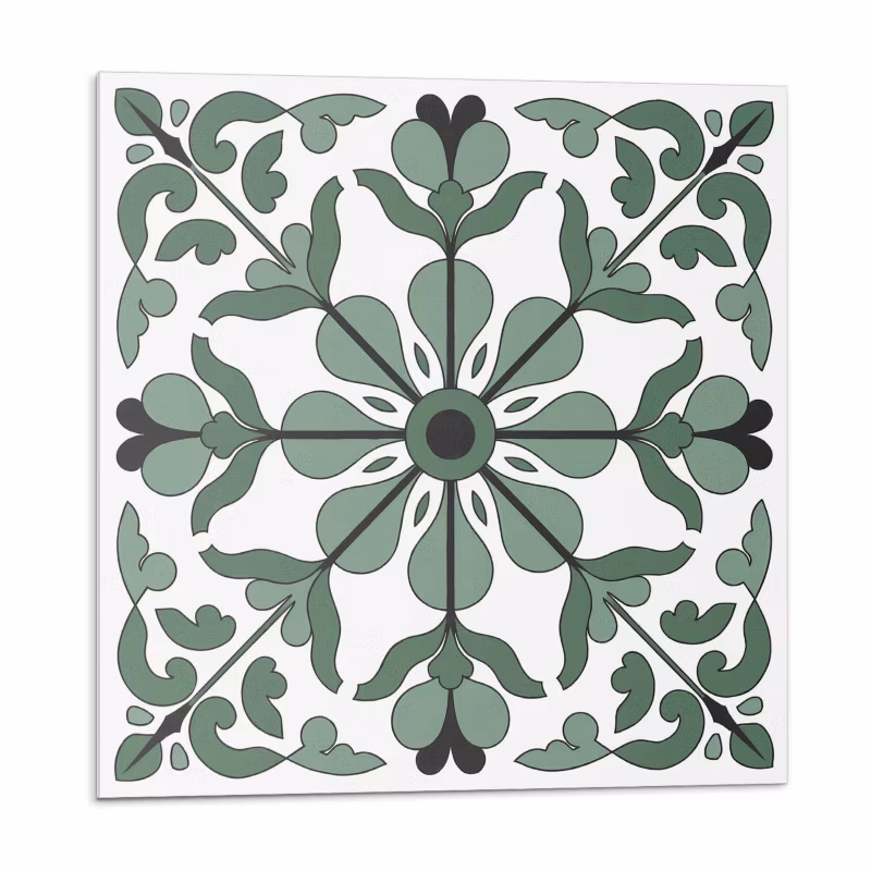 Kafelki samoprzylepne Wallfluent 50×50 cm Symetryczny motyw roślinny w eleganckim wydaniu 4 szt.