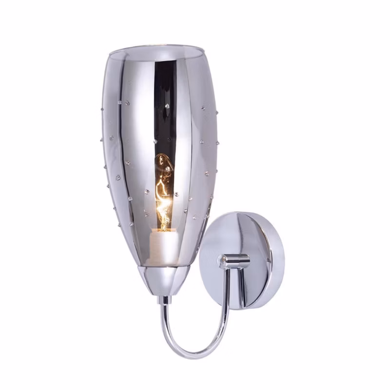 Kinkiet ścienny Italux Grace chromowany dymiony styl nowoczesny 1 x E14 x 40W IP20 wym: 25 x 11 x 17 cm – 1 szt.