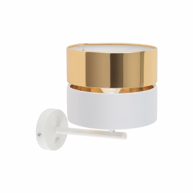 Kinkiet ścienny TK-Lighting Hilton biały mosiądz-złoty 1 x E27 x IP20 wym: 28 x 20 x 28 cm – 1 szt.