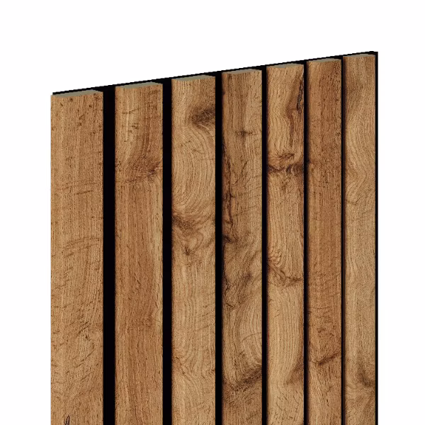 Lamele ścienne Marbet Design 7L WOODLINE 270×30 cm Dąb Wotan na czarnym filcu 1 szt.