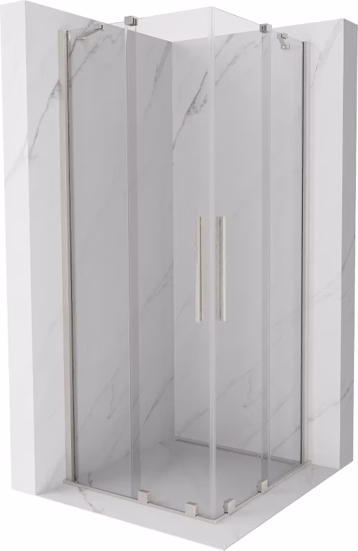 Kabina prysznicowa Mexen Velar Duo rozsuwana 90 x 90 cm transparent nikiel szczotkowany 1 szt.