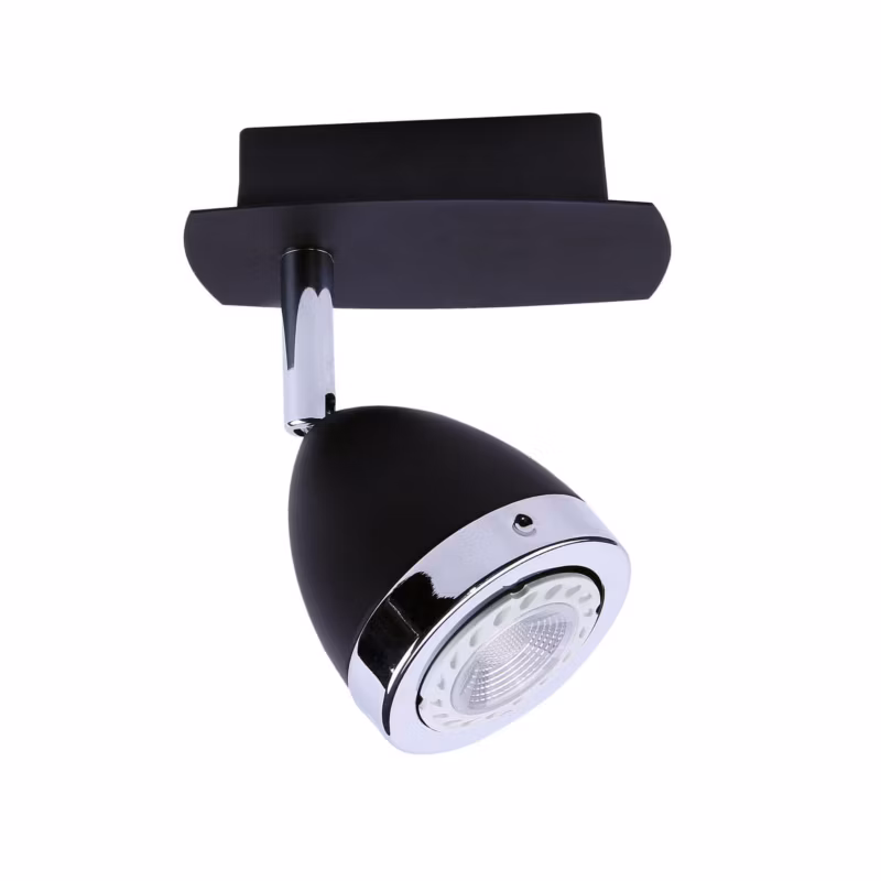 Kinkiet ścienny Italux Calasa czarny-chromowany styl nowoczesny 1 x GU10 x 35W IP20 wym: 10 x 10 cm – 1 szt.