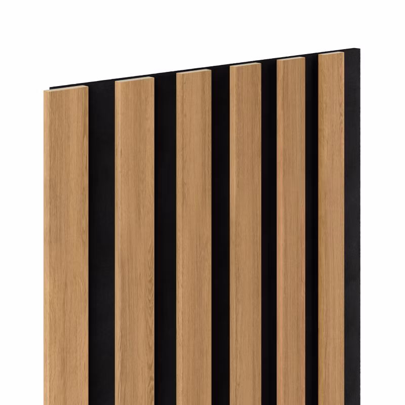 Lamel ścienny na czarnym filcu 6L Marbet Design WOODLINE SLIM 270×30 cm Dąb jasny 1 szt.
