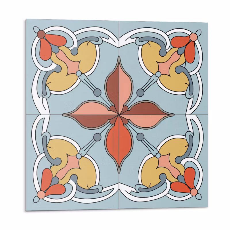 Kafelki samoprzylepne Wallfluent 20×20 cm Kwiatowy wzór z delikatnymi detalami 20 szt.