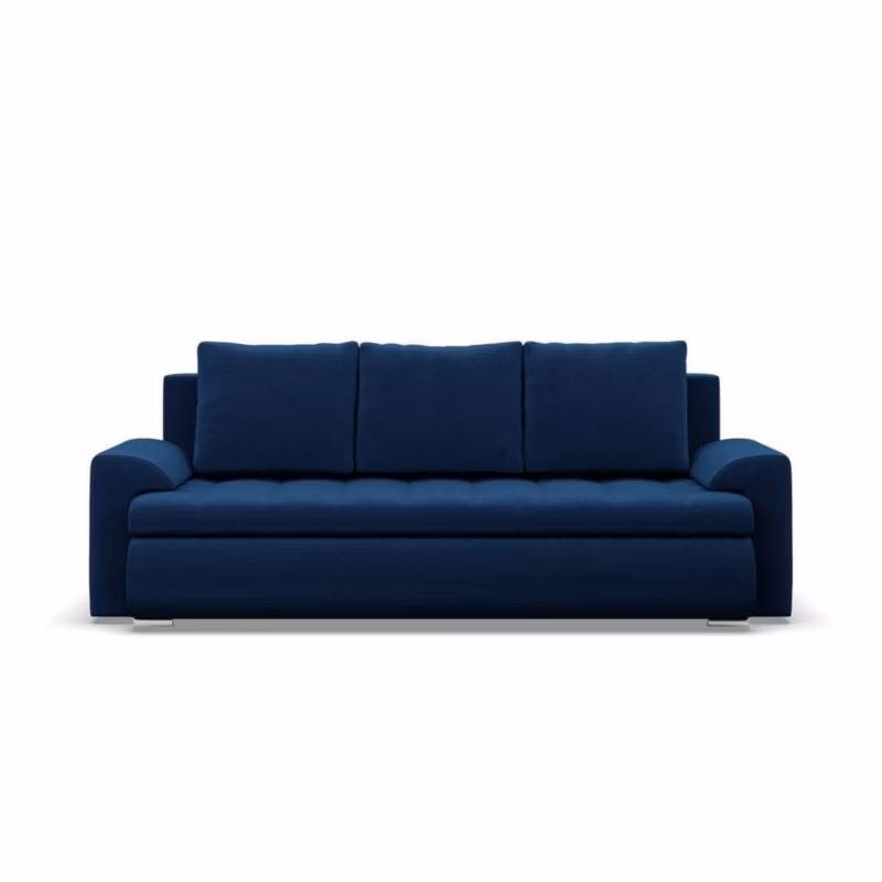 Kanapa rozkładana, Bosco, velvet, 222x96x92 cm, granatowy