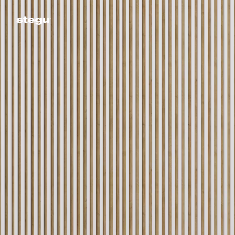 Lamele ścienne na dębowej płycie Stegu Linea Slim, białe 265×15 cm panele dekoracyjne 1 szt.