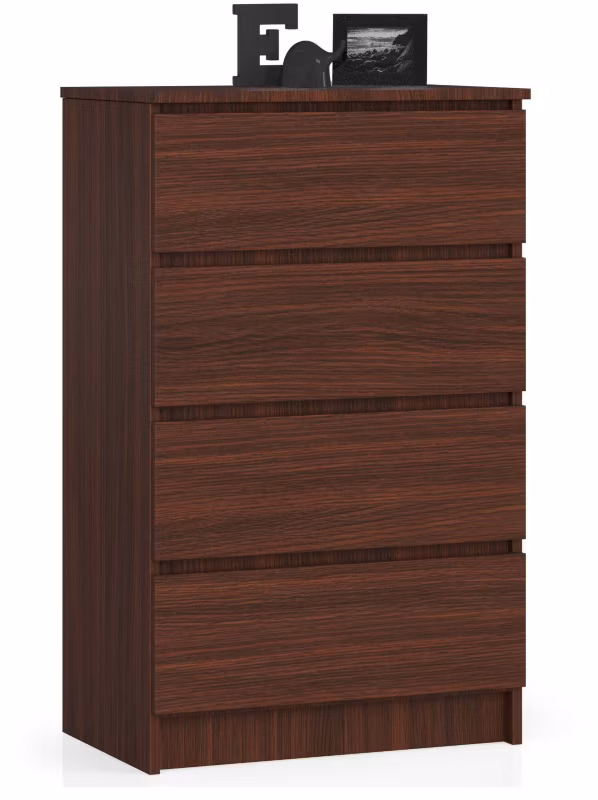 Komoda Akord K60 Wenge 60 cm 4 szuflady kolor Wenge mat 60x40x99 cm 1 szt.