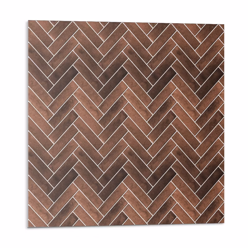 Kafelki samoprzylepne Wallfluent 20×20 cm Drewniany wzór w stylu jodełki 20 szt.