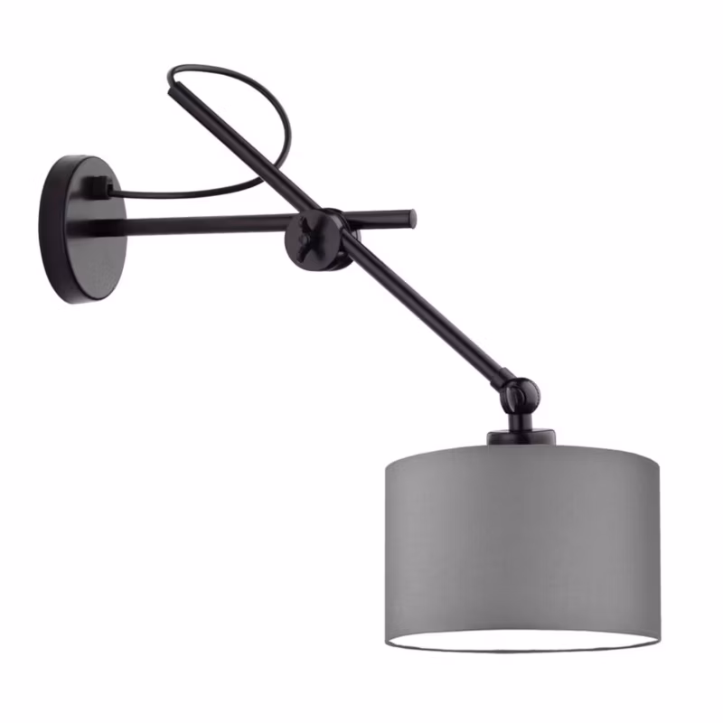 Kinkiet Volta Light Factory Modern Czarny/Szary Abażur 1xE27 1szt.