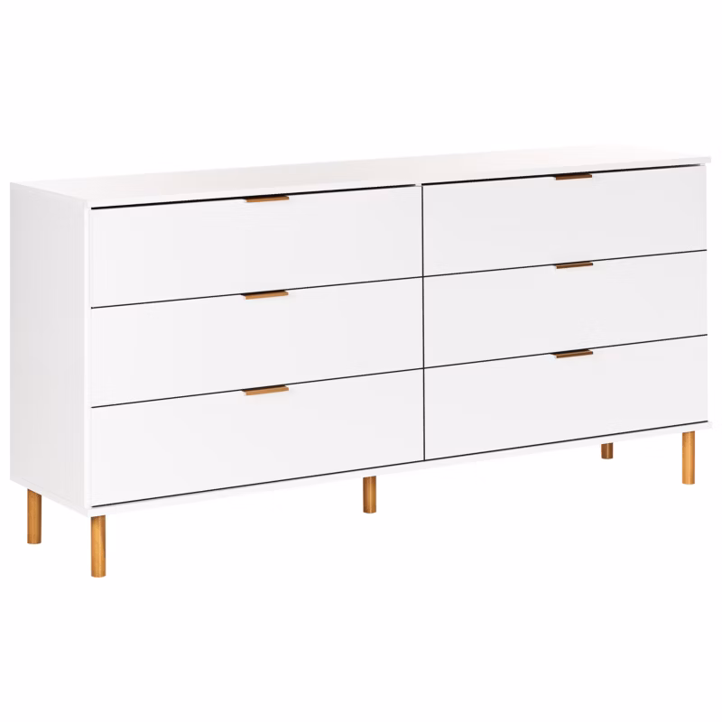 Komoda 6 szuflad Walpole Biały 1 szt.