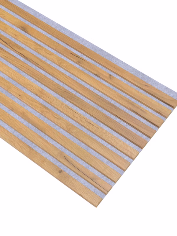 Lamele na Filcu Szarym Ścienne SunWood 275x46cm Panel Dekoracyjny Dąb Craft Złoty 1 szt.