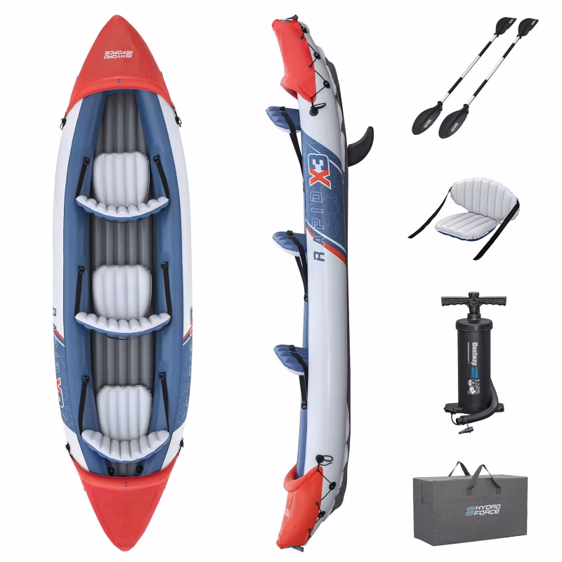 Kajak dmuchany Bestway Hydro-Force Rapid X3 wiosła pompka torba 3 osobowy 1 szt.