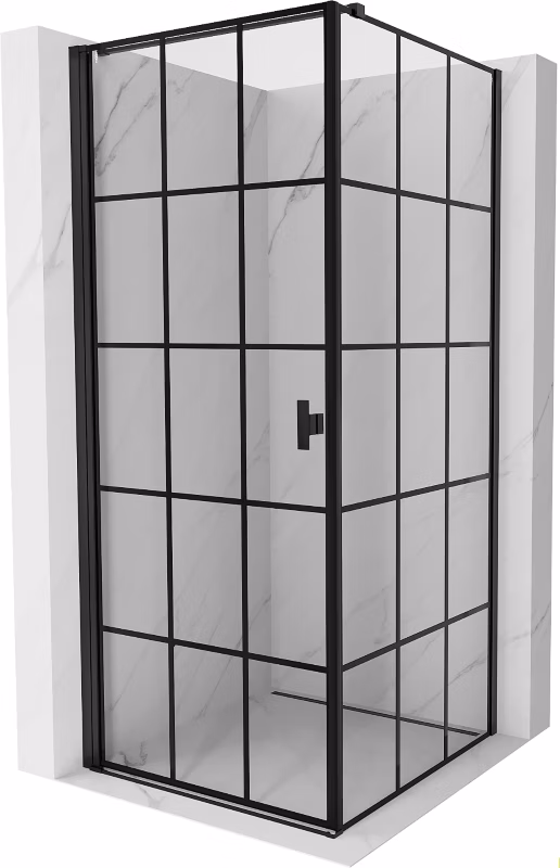 Kabina prysznicowa Mexen Mist-B czarna 90×90 cm lewa 1 szt