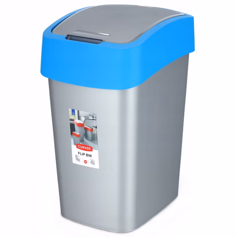 Kosz na śmieci Curver Flip Bin 10L, niebieski