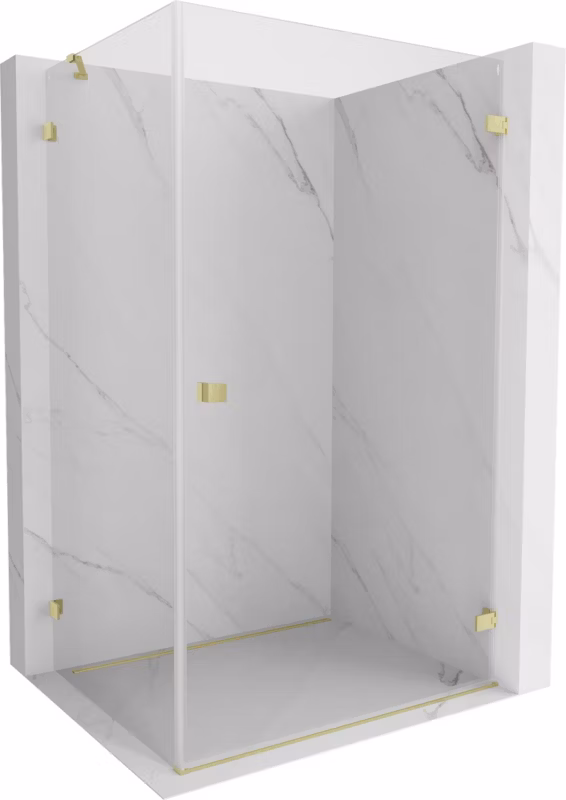 Kabina prysznicowa uchylna Mexen Lunar-B transparent złota 90 x 80 cm 1 szt.