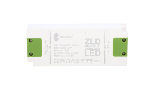 Zasilacz LED 12V DC 80W ZLD 80-12LF 6,6A 19712-9009