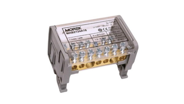 Blok dystrybucyjny Moblock 2P 1000V 125A-7 2×35 + 5x6mm² MAB2124A18