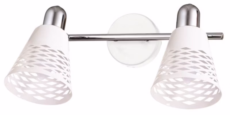 Kinkiet ścienny Candellux Discovery biały chromowany 2 x E14 x 40W IP20 wym: 19 x 46 x 10 cm – 1 szt.