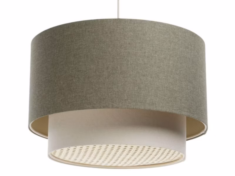 Lampa Bps Koncept wisząca ERUTAN DOUBLE RATTAN 60 zielona/kremowa 1 szt