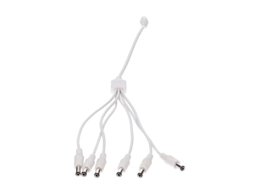 Rozgałęźnik DC 5.5X2.1 6W‑1G biały 32cm 22/20awg