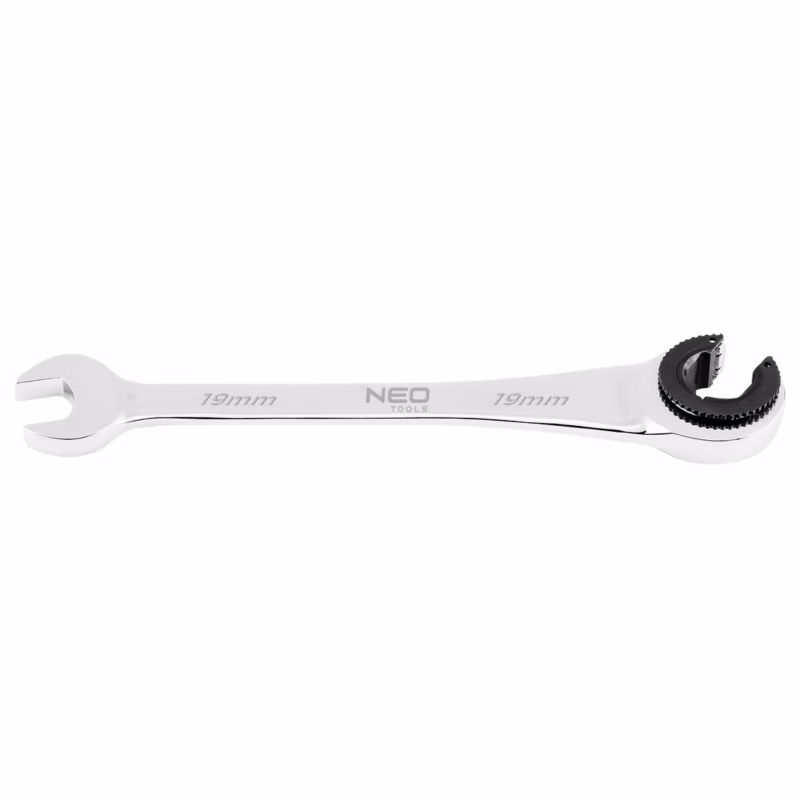 Klucz płasko-oczkowy NEO TOOLS rozcięty z grzechotką, 19 mm 1 szt