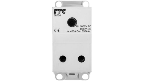 Blok rozdzielczy AL CU 1-potencjałowy 350A we 1×95-240mm wy 2×50-120mm2 szary AUX38504