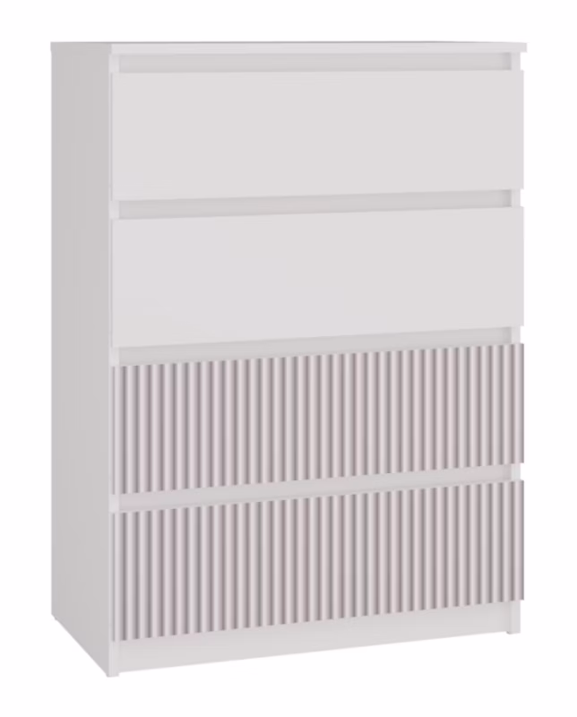 Komoda Topeshop Malwa M4 Arteso – Biały / Różowy 40x70x97 cm 1 szt.