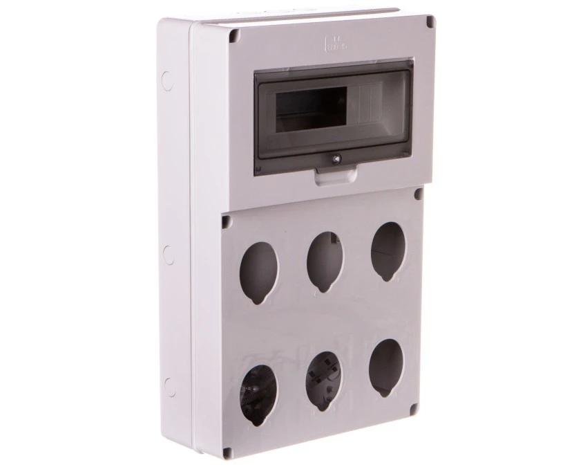 Rozdzielnia budowlana pusta 12 mod.6 gniazd 16/32A szara EC69015