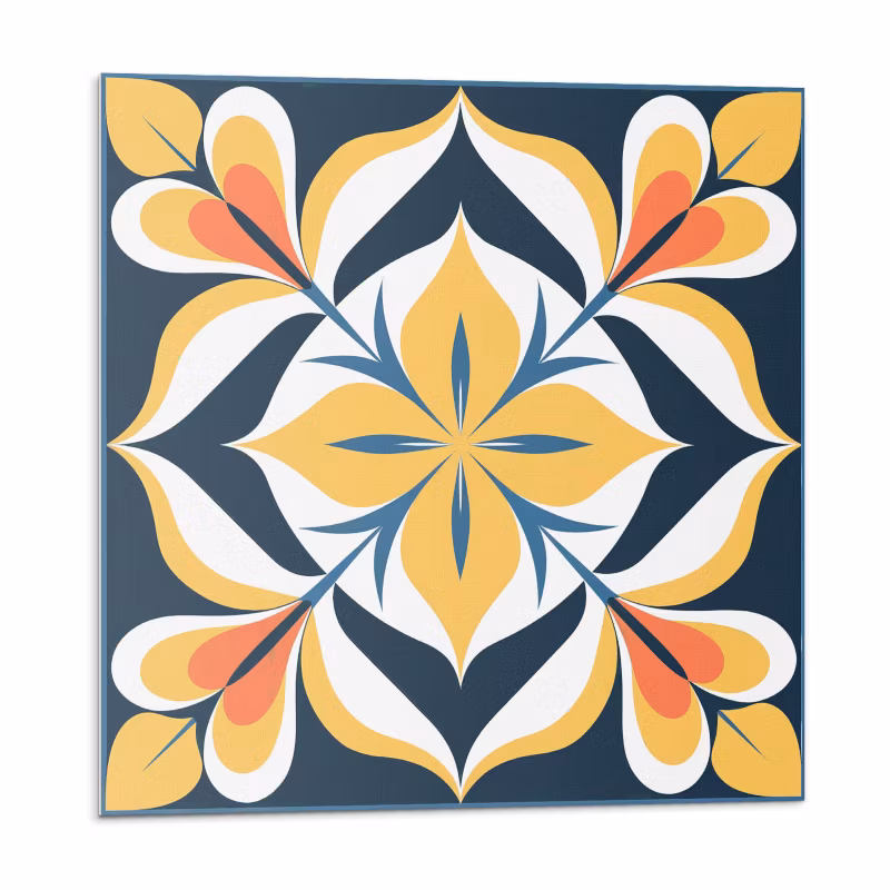 Kafelki samoprzylepne Wallfluent 30×30 cm Nowoczesny wzór roślinny 9 szt.