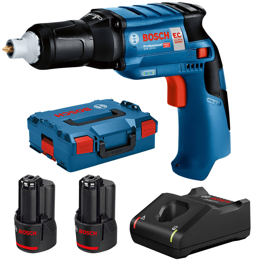 Wkrętarka do GK Bosch GTB 12V-11 + 2×3.0Ah + ładowarka + walizka