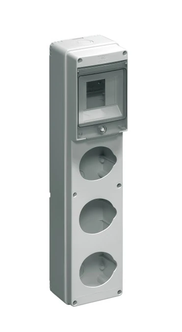 Rozdzielnia budowlana pusta 4 mod.3 gniazda 16/32A szara EC69012