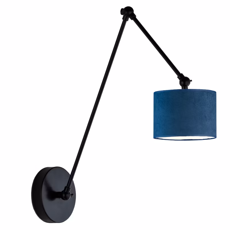 Kinkiet Volta Light Factory Soul Czarny/Granatowy welur Abażur 1xE27 1szt.
