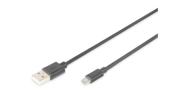 Kabel USB 1m czarny USB A/M wtyk – microUSB B/M wtyk s/USB 2.0 AK-300110-010-S